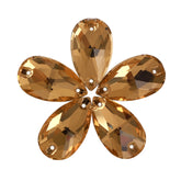 Light Smoked Topaz Drop Shape High Quality Glass Sew-on Rhinestones WholesaleRhinestone